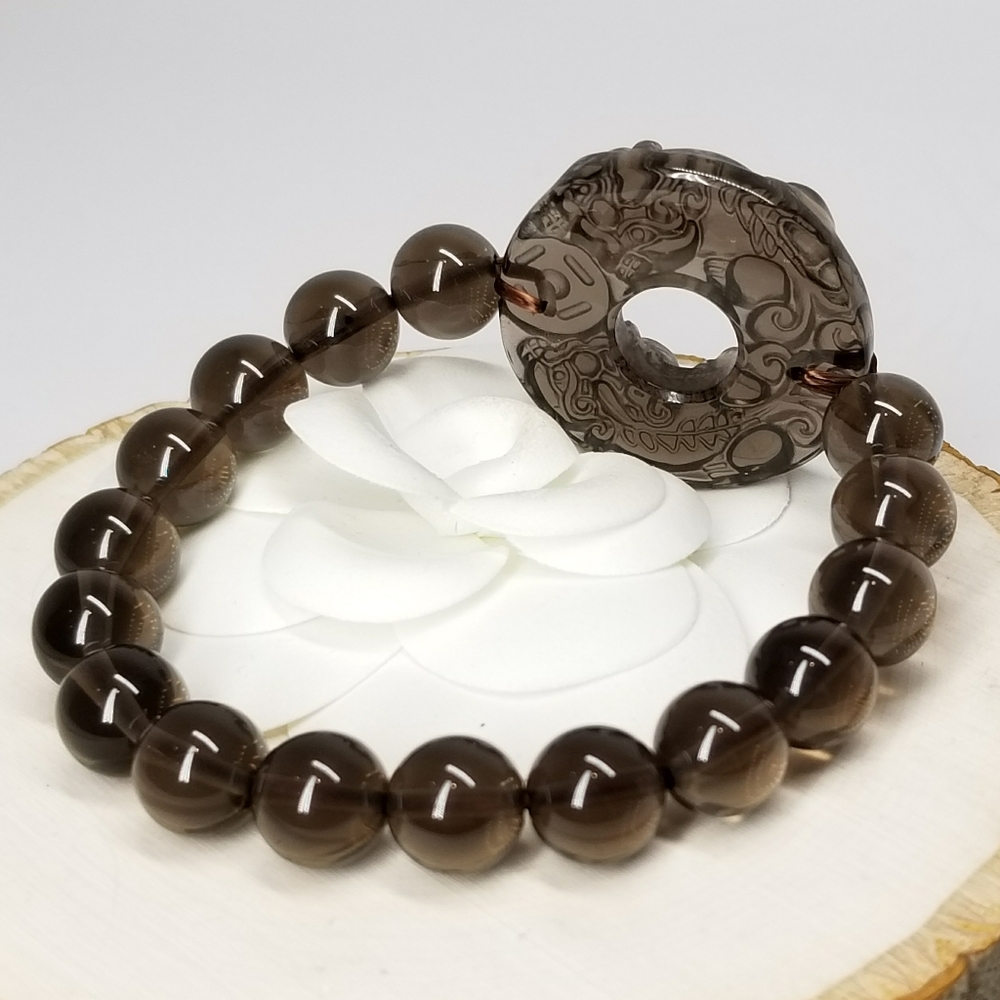 Natural Obsidian Gemstone Bracelet NEW - Picture 7 of 8
